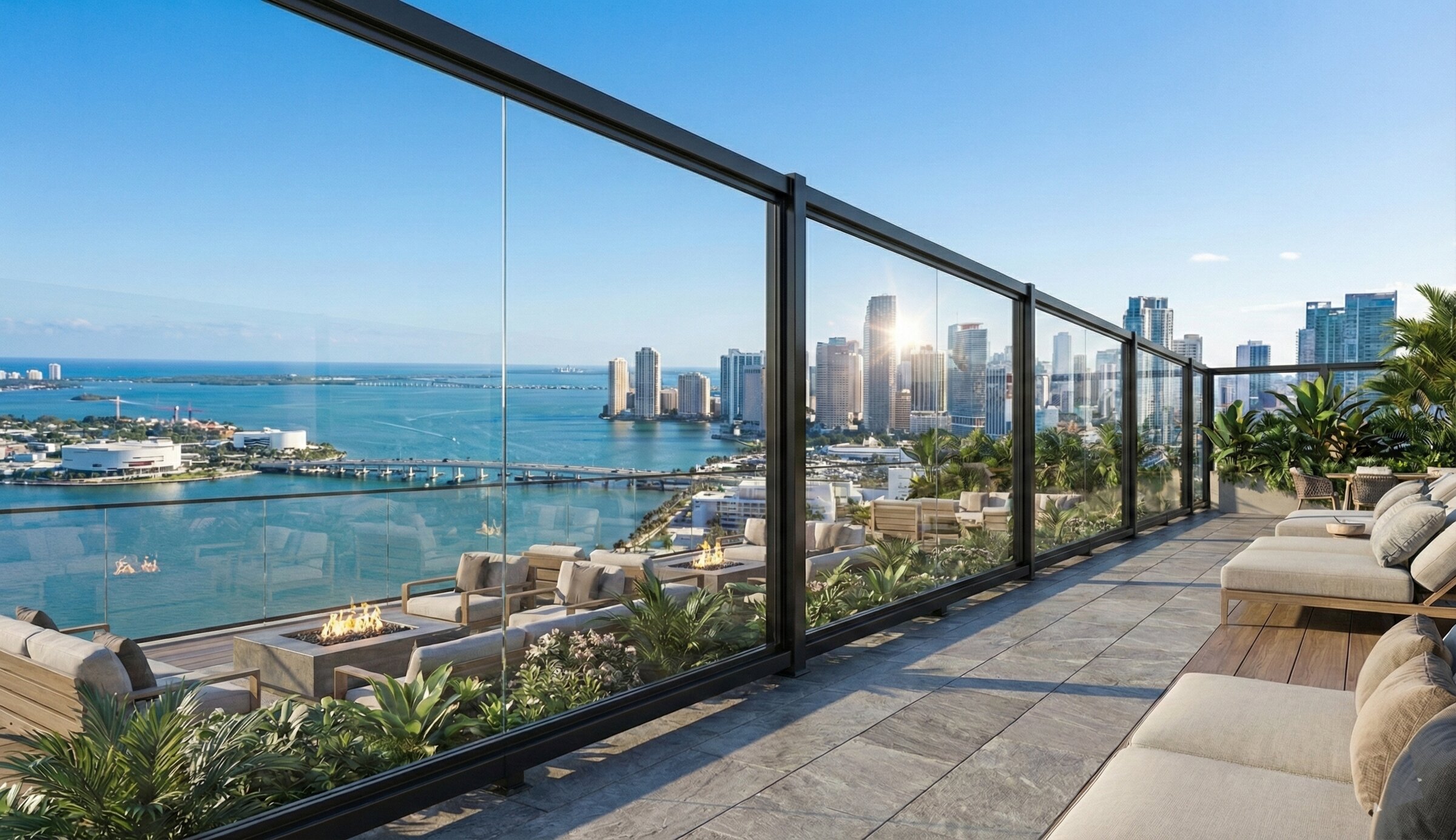 INFINITYGLASS Naples hurricane-rated glass railing system
